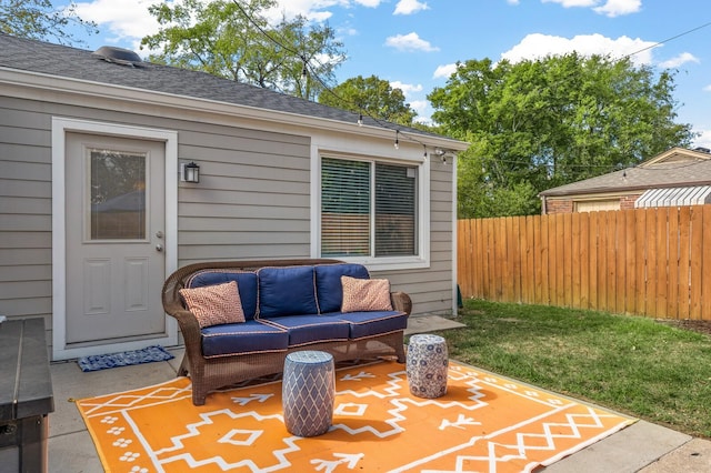 view of patio / terrace with an outdoor hangout area