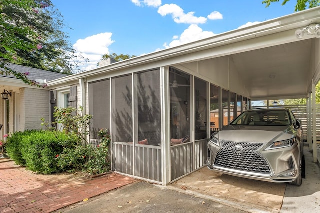 view of parking featuring a carport