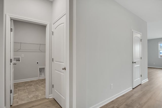 hall featuring light hardwood / wood-style flooring