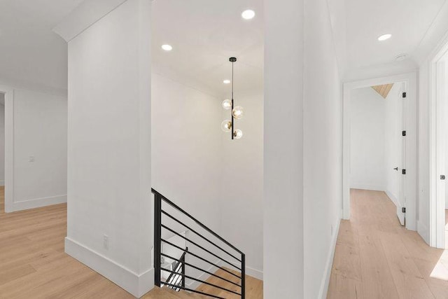 hallway featuring light wood-type flooring