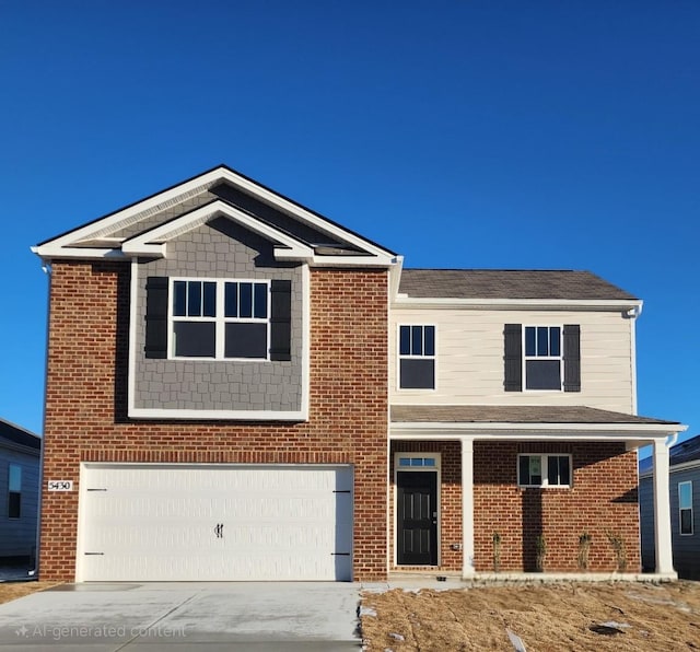 view of front of home with a garage