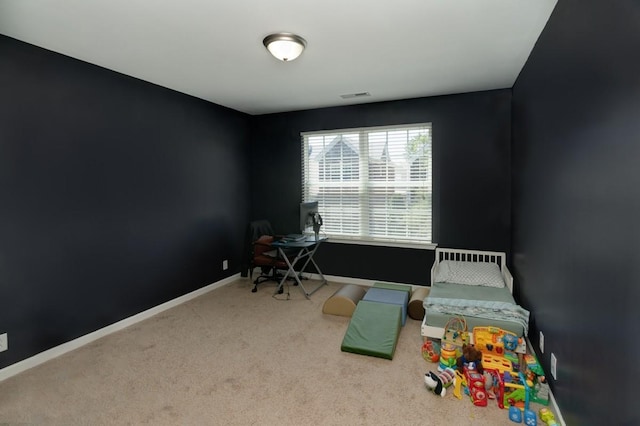 rec room with carpet floors