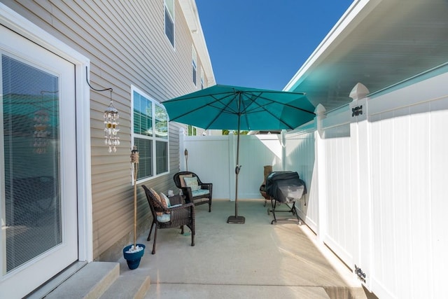 view of patio / terrace with area for grilling