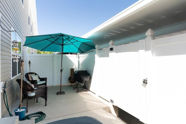 view of patio with grilling area