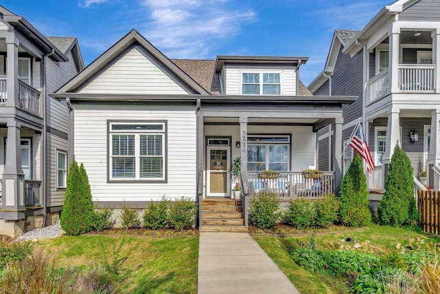 view of front of property with a porch