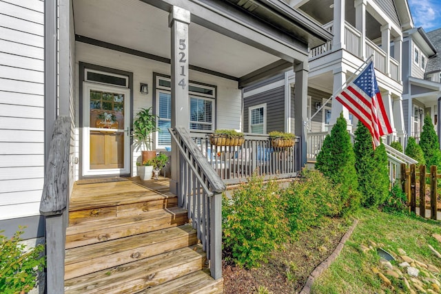 entrance to property with covered porch