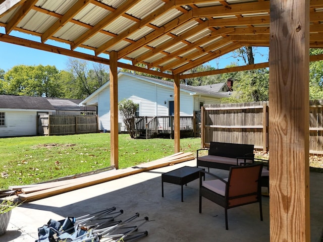 view of patio featuring a deck