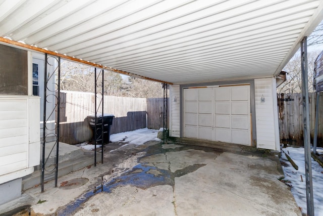 view of garage