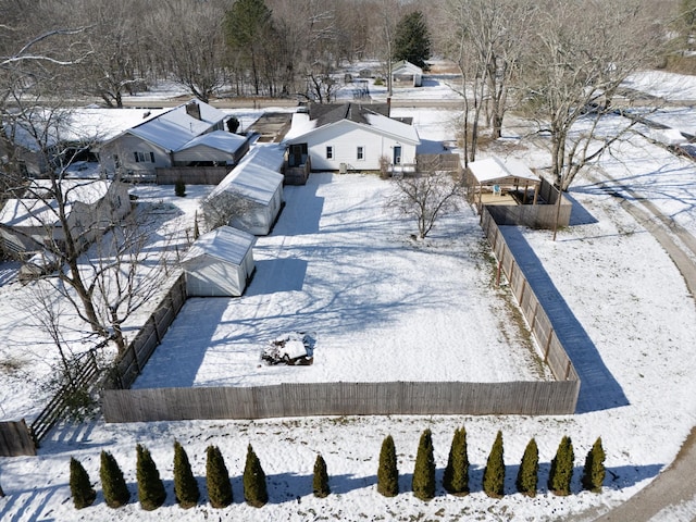 view of snowy aerial view