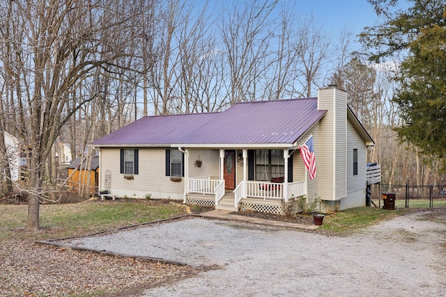 view of front of home with a porch