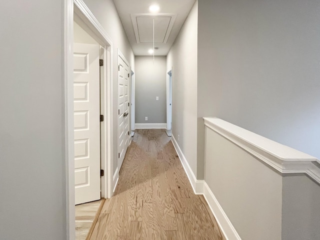 hall featuring light wood-type flooring