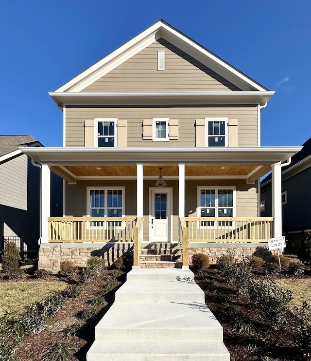 view of front of property with a porch