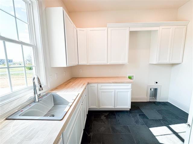 kitchen with white cabinetry and sink