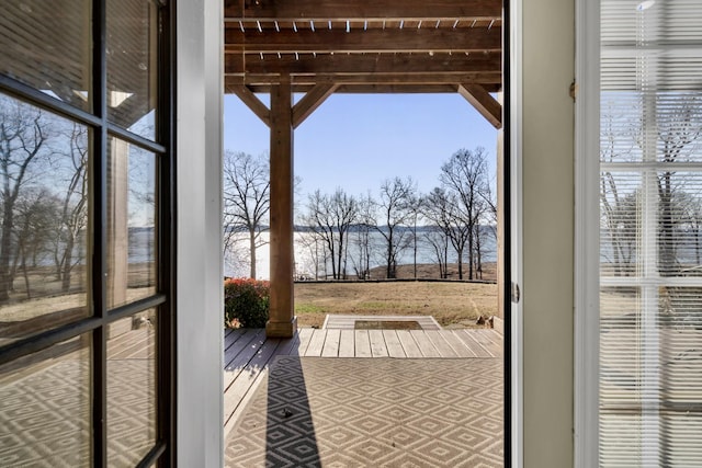 doorway featuring expansive windows