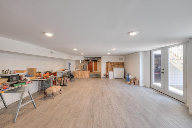 misc room featuring light wood-type flooring