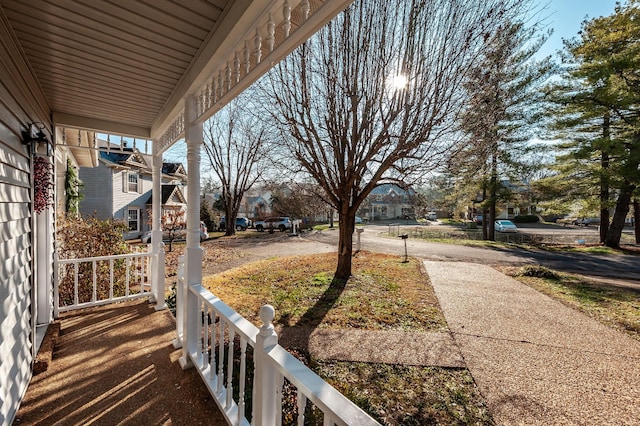 exterior space featuring covered porch