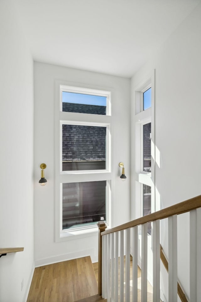 interior space with hardwood / wood-style floors