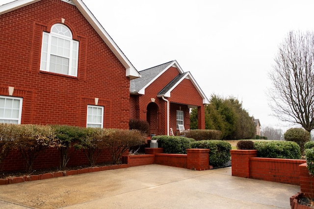 view of front of home with a patio