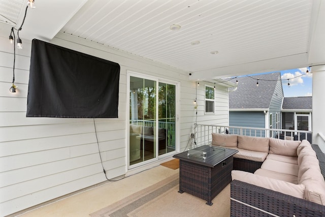 view of patio with an outdoor living space