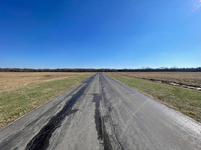 view of road with a rural view