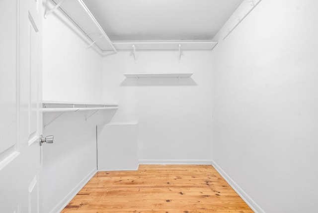 walk in closet featuring hardwood / wood-style floors