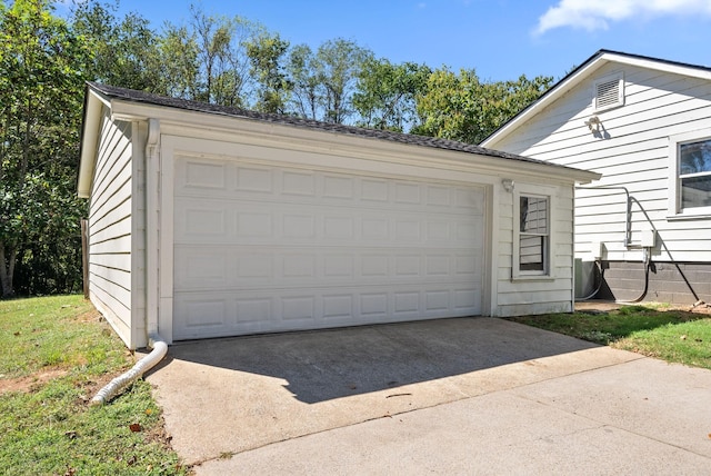 view of garage