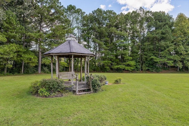 view of yard with a gazebo