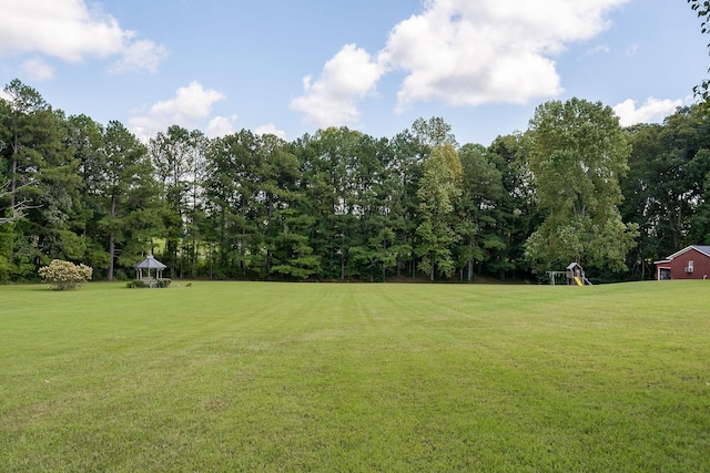 view of yard featuring a gazebo