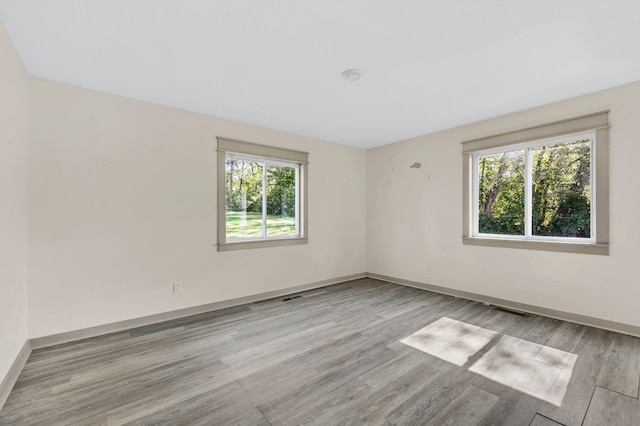 empty room featuring light hardwood / wood-style flooring