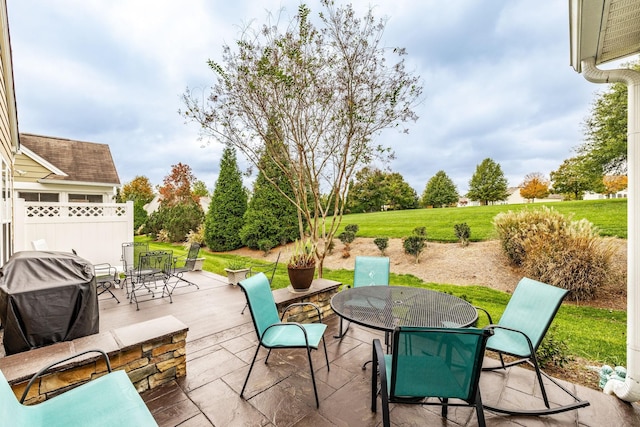 view of patio featuring area for grilling