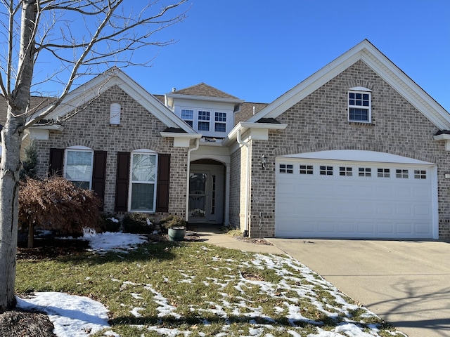 front facade with a garage