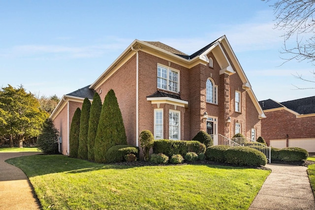 view of front of home with a front yard