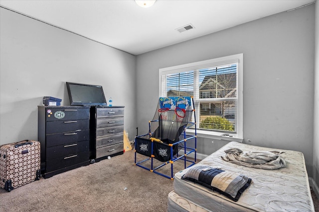 bedroom featuring carpet