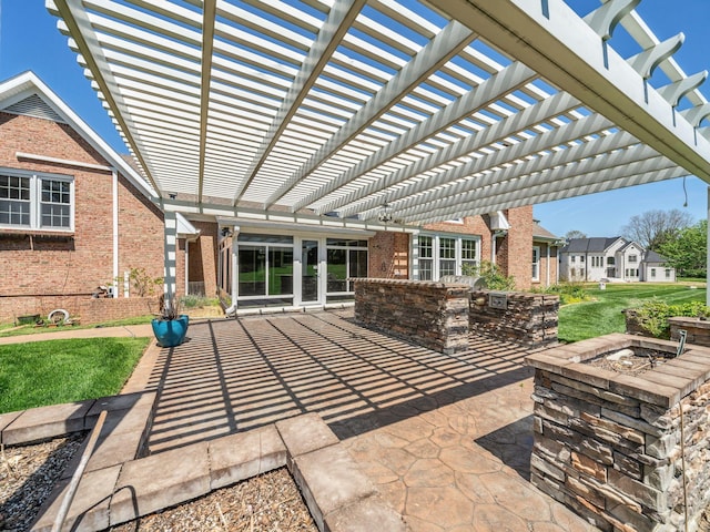 409 Savannah Trace Dr, Clarksville, TN 37043 - view of patio with a fire pit and a pergola