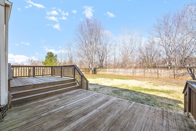 deck with a lawn