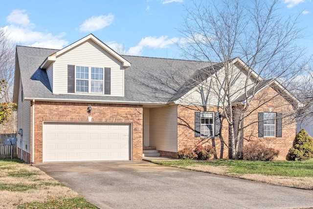 front of property with a garage