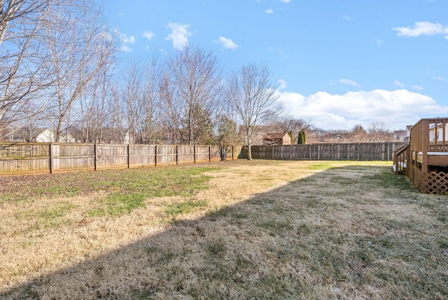 view of yard featuring a deck