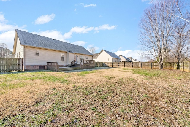 view of yard featuring a deck