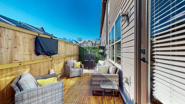 view of patio featuring a wooden deck