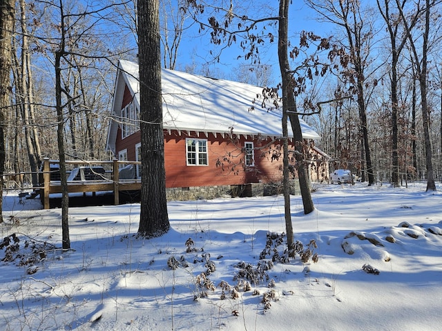 view of snowy exterior