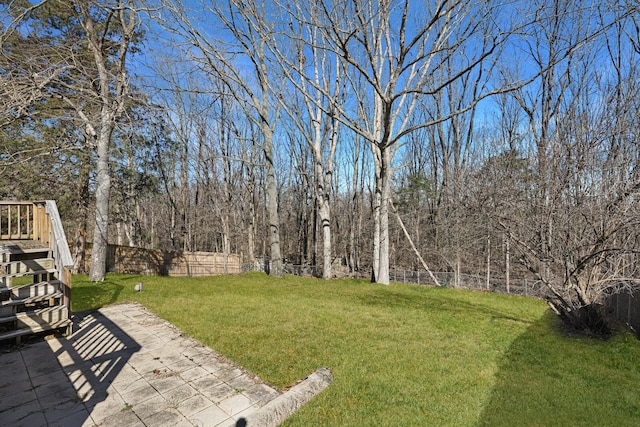 view of yard with a patio area