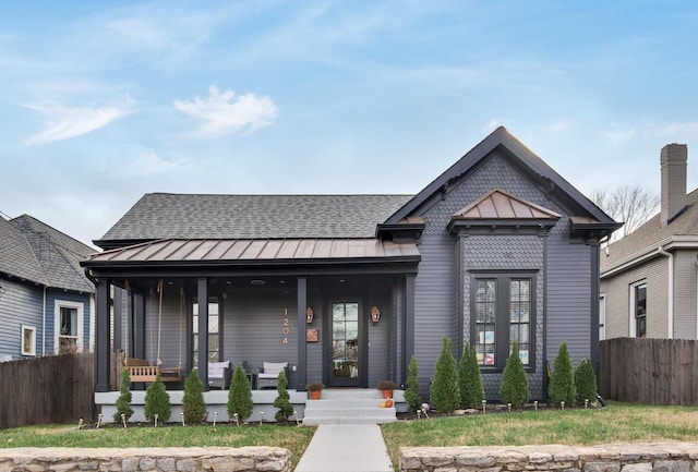 view of front of home featuring covered porch