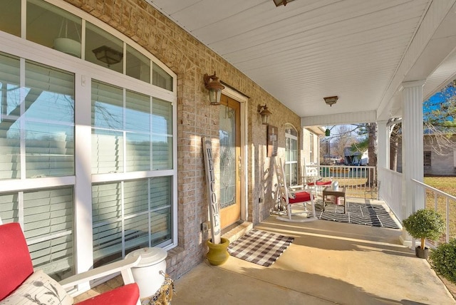 view of patio featuring covered porch