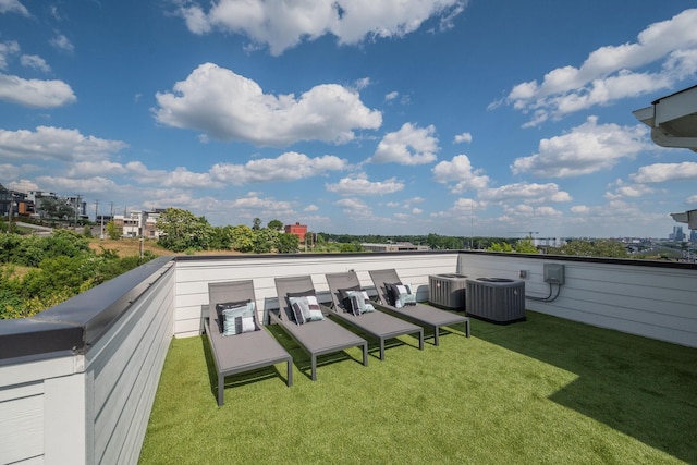 view of patio / terrace with central AC