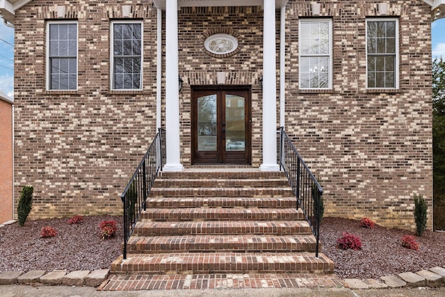 doorway to property with french doors