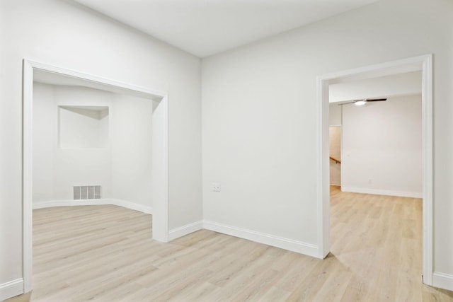 empty room featuring light wood-type flooring