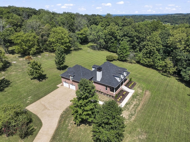 aerial view featuring a rural view