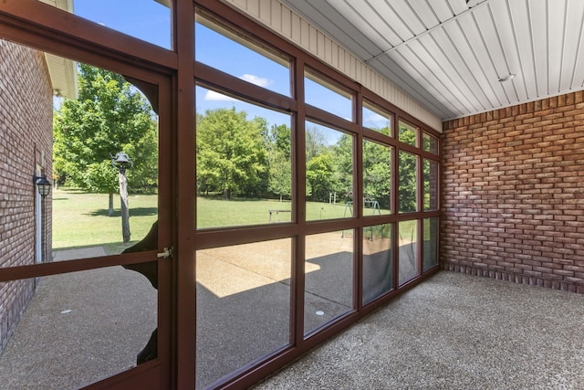 view of unfurnished sunroom