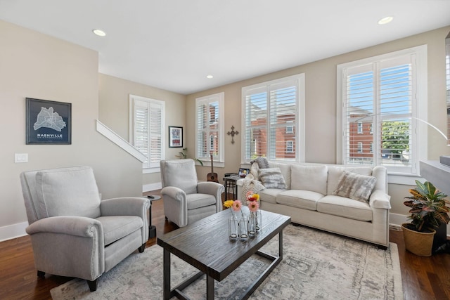 living room featuring hardwood / wood-style floors