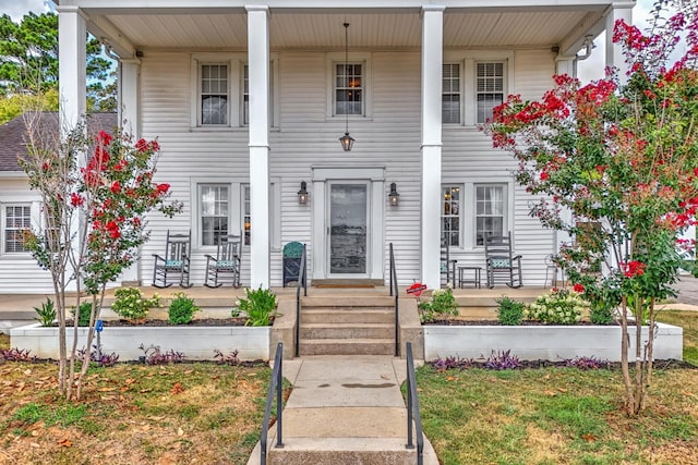 view of front of home with a porch